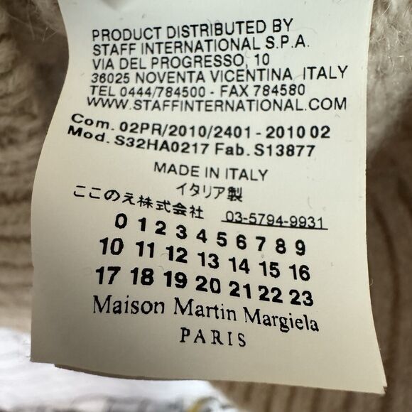 MM6 Maison Martin Margiela Cable Knit Mini Sweater Dress L Alpaca Wool Beige - Picture 11 of 13
